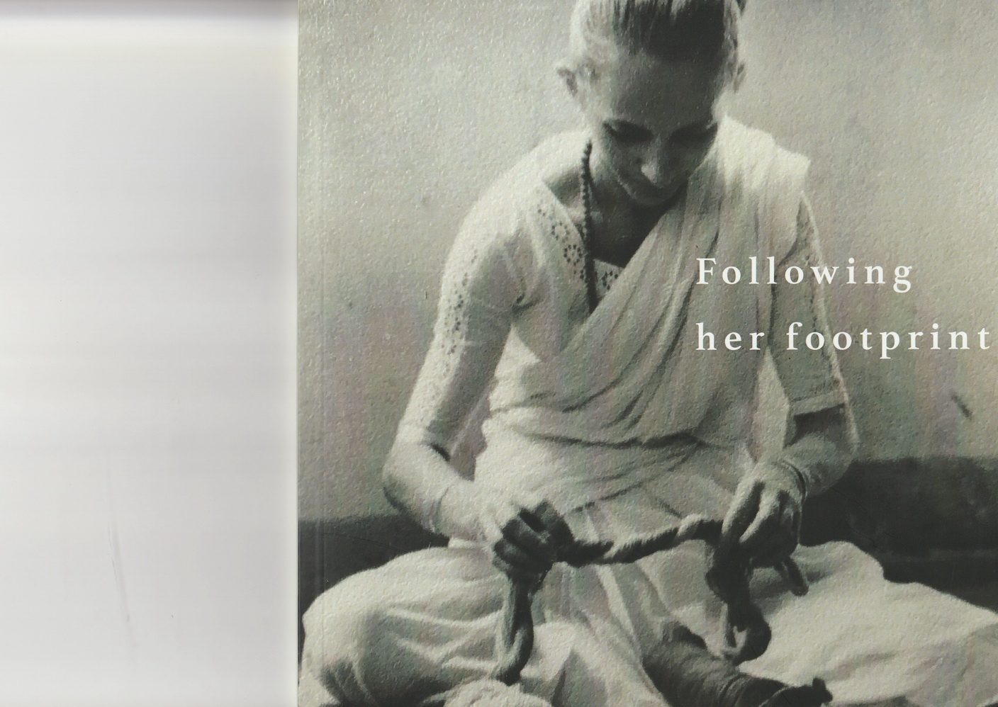 following her footprint